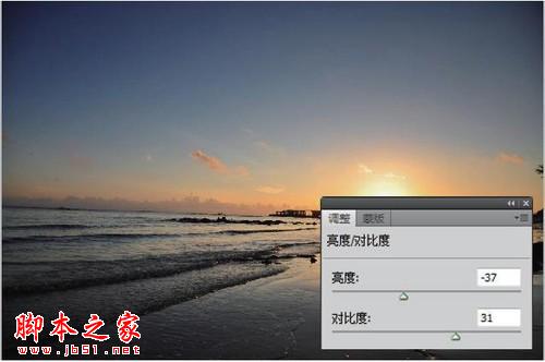 photoshop还原绚烂的海滨落日教程