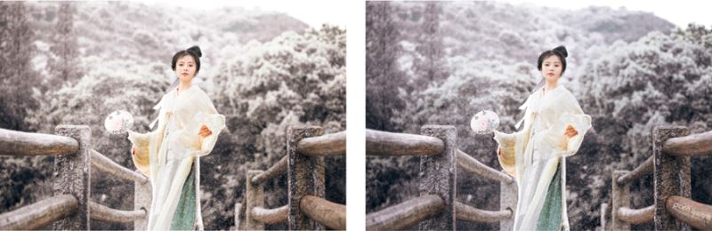 如何使用PS调出冷色唯美雪景人物写真照片