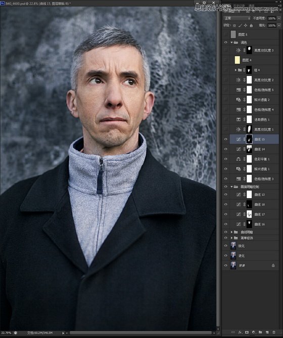 Photoshop调出欧美男士照片超质感的时尚冷色调效果