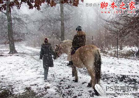 Photoshop使用滤镜模拟逼真的雪花飘飞场景