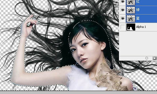 photoshop利用抽出滤镜抠出背景单色发丝较多的人物图片