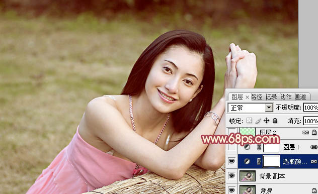 Photoshop将美女图片打造出甜美的春季粉红色