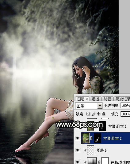 Photoshop为湖景人物图片打造唯美的中性黄褐色效果教程