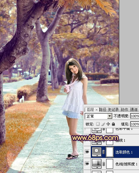 Photoshop将美女生活照片打造出唯美的橙红色效果