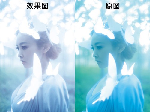 photoshop为美女人像修出梦幻蓝色效果教程