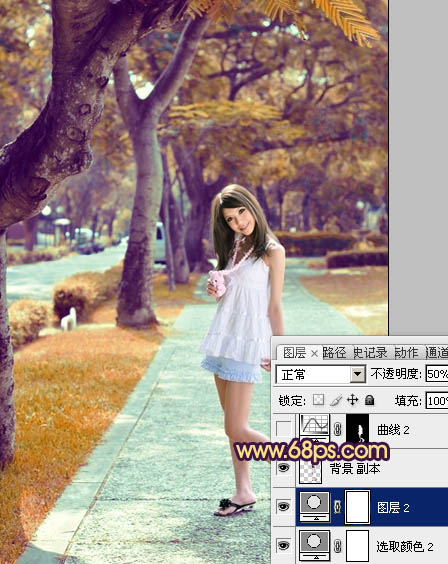 Photoshop将美女生活照片打造出唯美的橙红色效果