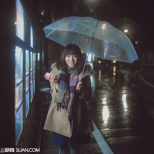 photoshop将雨夜下弱光环境人像后期处理成日系电影效果