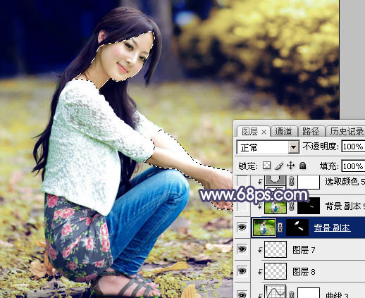 Photoshop为草地人物图片打造柔和的秋季淡黄色