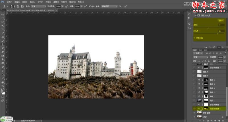 Photoshop将普通城堡图片渲染成哥特式恐怖场景