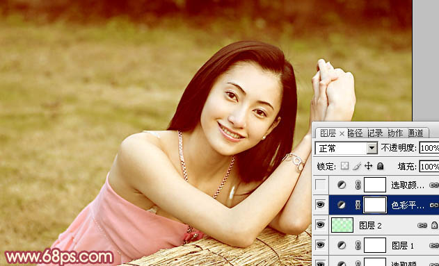 Photoshop将美女图片打造出甜美的春季粉红色