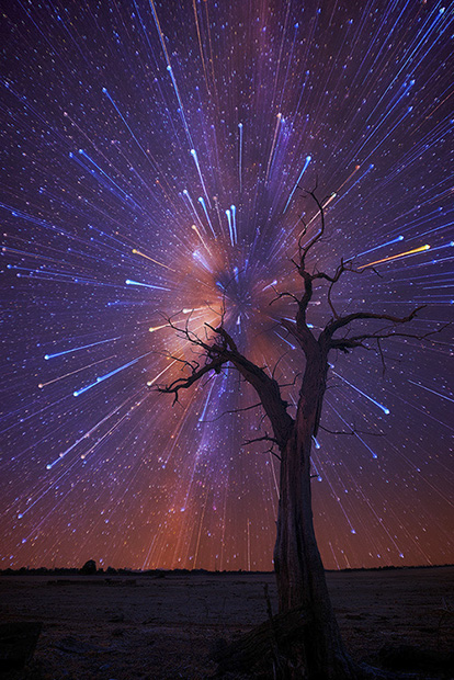 photoshop将干净的冬日夜空制造宇宙大爆炸