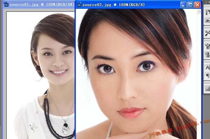 Photoshop将美女照片毫无痕迹的换脸教程