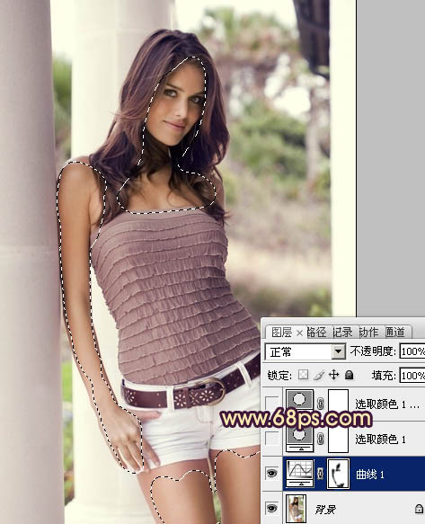 Photoshop为外景人物图片打造出怀旧的淡褐色效果