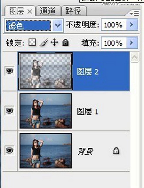 Photoshop将海边美女照片调出与大海一体的柔美通透肤色