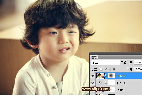Photoshop将可爱的儿童图片打造成中性淡黄色效果