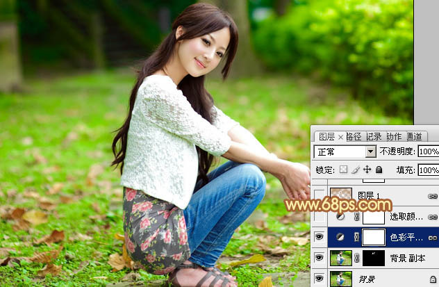 Photoshop为外景人物图片打造出秋季柔美的橙色效果