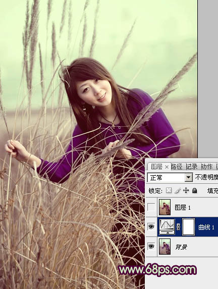 Photosho将外景人物图片添加上流行的日韩淡褐色