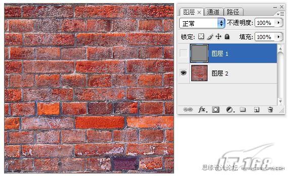 Photoshop制作形象逼真的砖墙效果