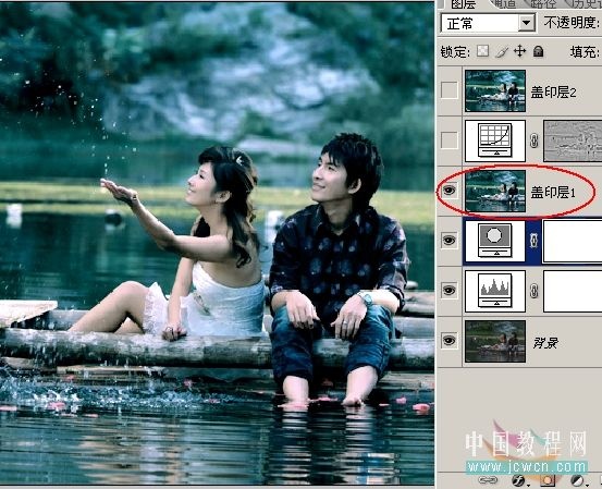 PhotoShop为情侣风景片调制出中国风水墨效果教程