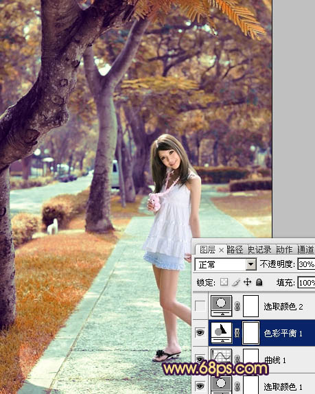 Photoshop将美女生活照片打造出唯美的橙红色效果