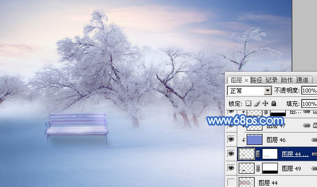 Photoshop将婚片打造出唯美的梦幻冬季雪景效果