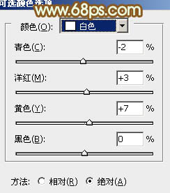 Photoshop将树林情侣图片增加上柔和秋季粉黄色