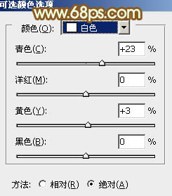 Photoshop将树林情侣图片增加上柔和秋季粉黄色