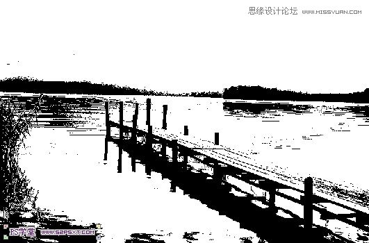 Photoshop将湖边风景照调制出艺术纹理效果