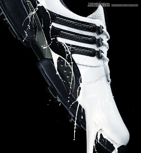 Photoshop合成制作出超酷的喷溅效果阿迪达斯球鞋海报