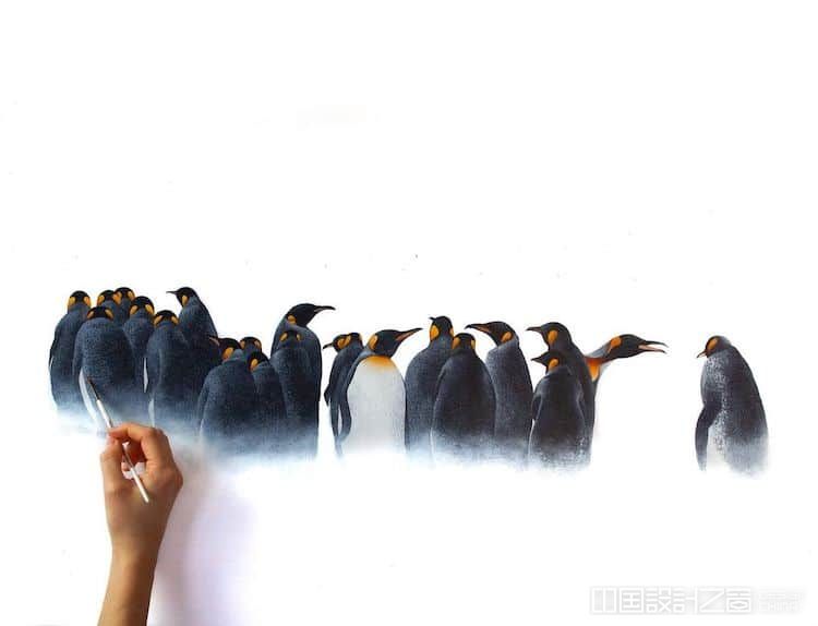 Beautiful Penguin Painting by Sophie Green