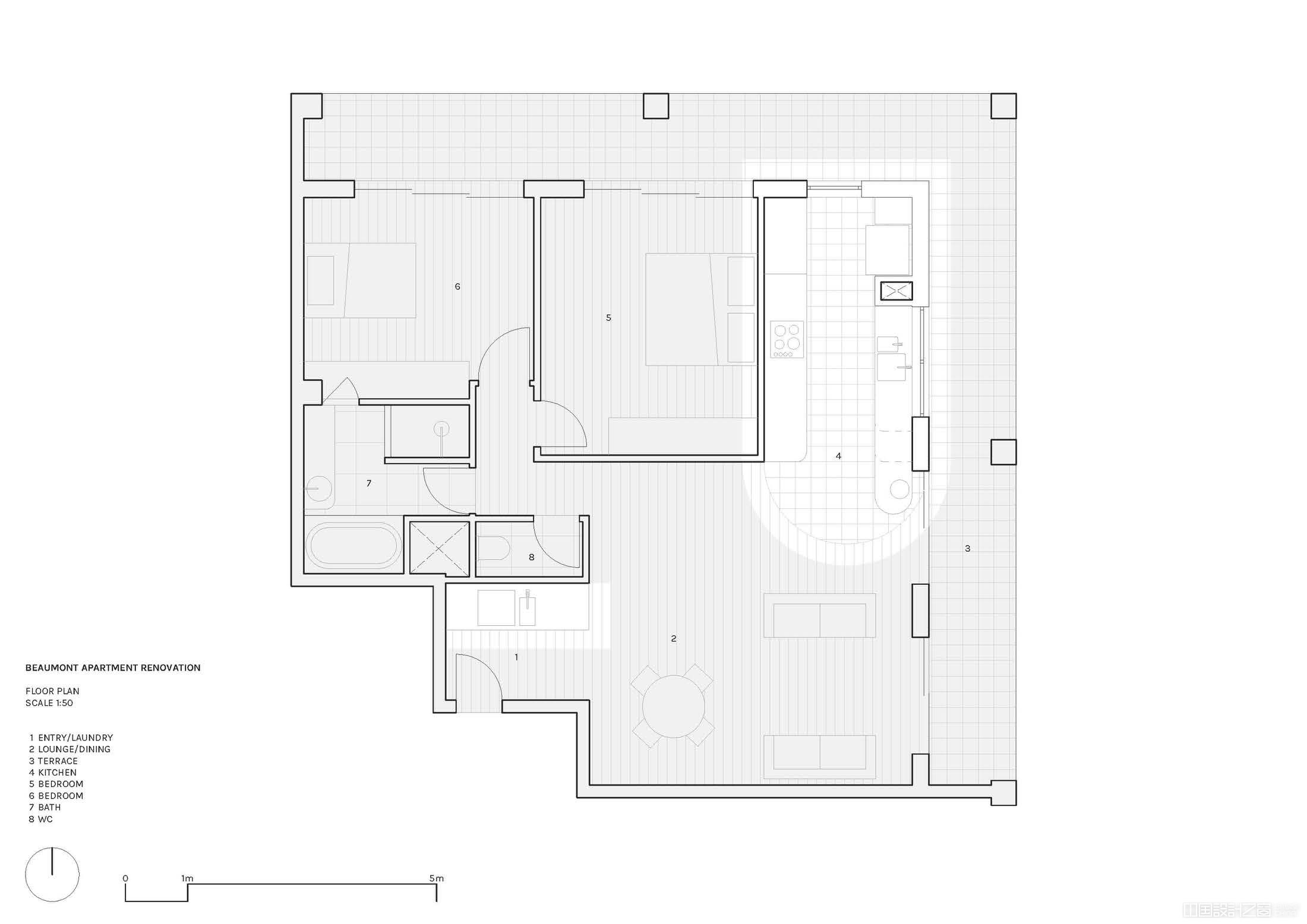 Kin Architects Beaumont Apartment Renovation Brisbane Floorplan Jo<em></em>nes Yellowtrace