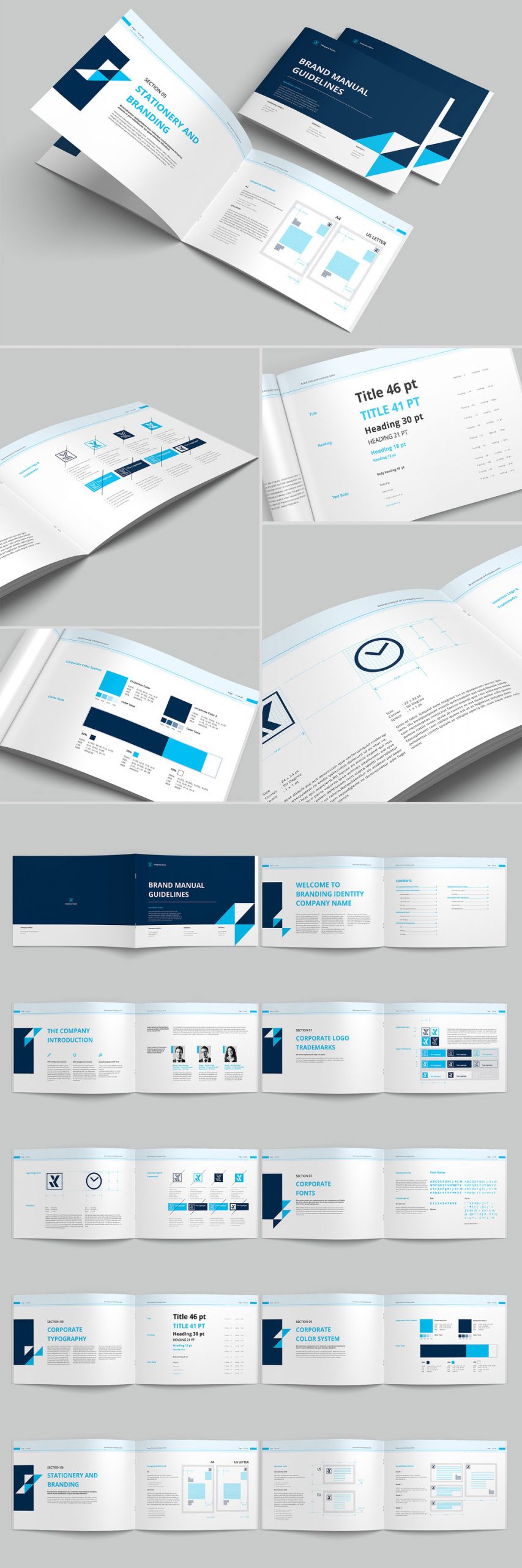 Adobe InDesign 品牌手册设计模板