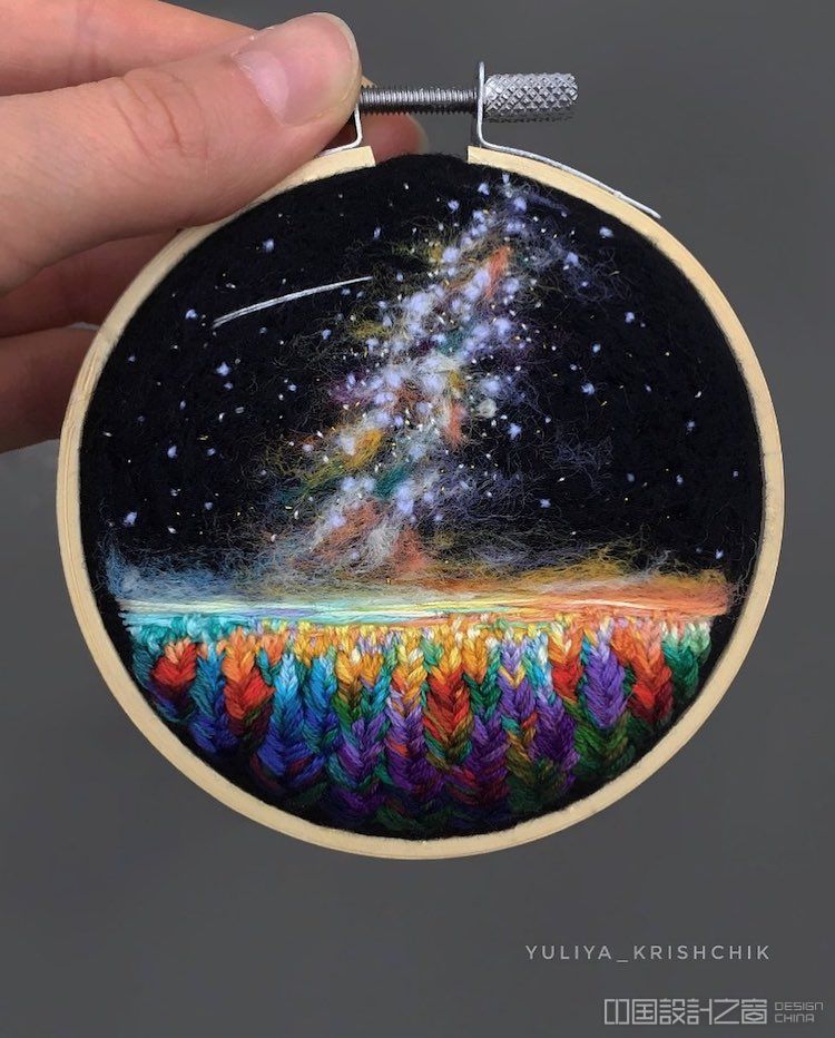 Space and Flower Embroidery by Yuliya Krishchik