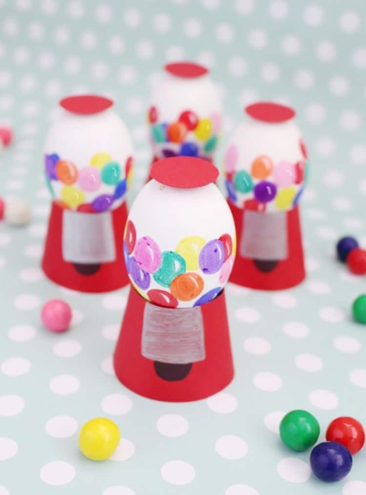Miniature Gum-ball Machines Made of Eggs