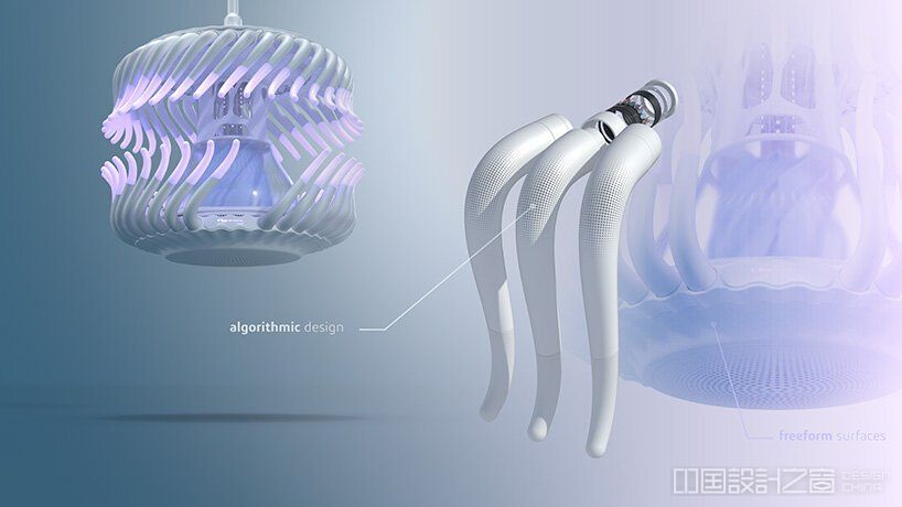 达索系统通过 e-flow 空气净化器加枝形吊灯体现了生态设计