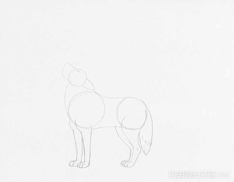 How to Draw a Wolf Howling at the Moon