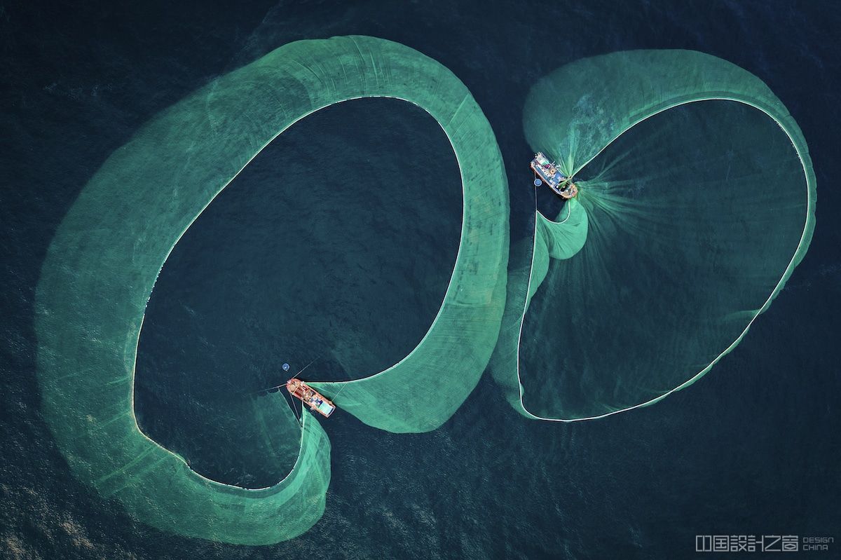 Aerial View of Anchovy Fishing in Vietnam