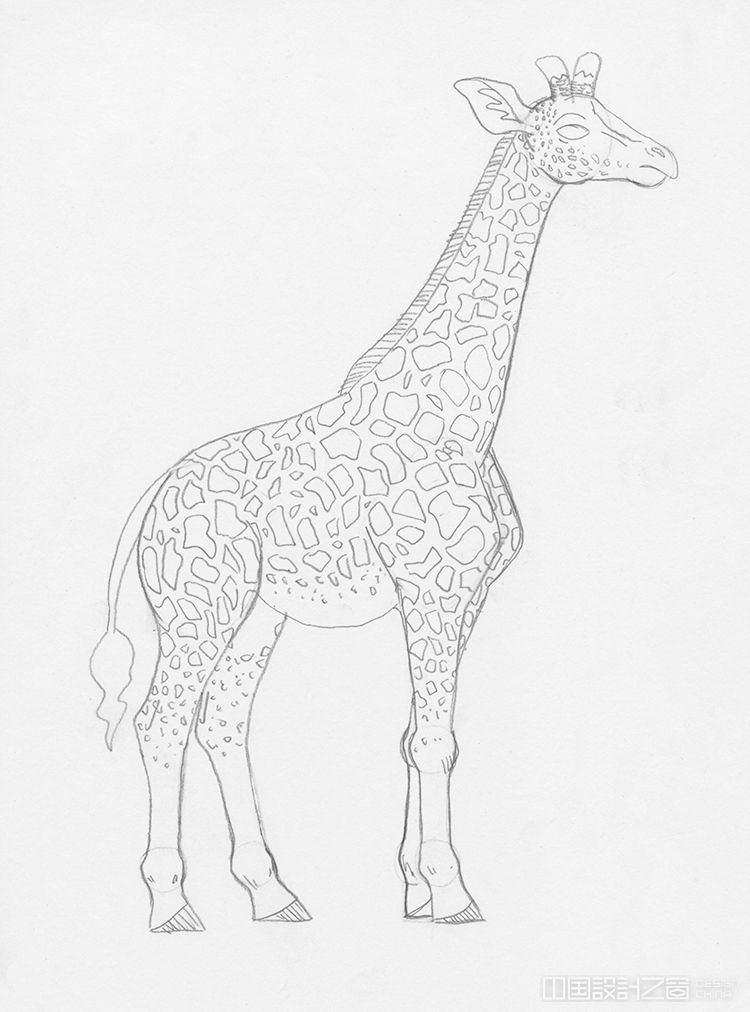 矮矮的长颈鹿怎么画图片
