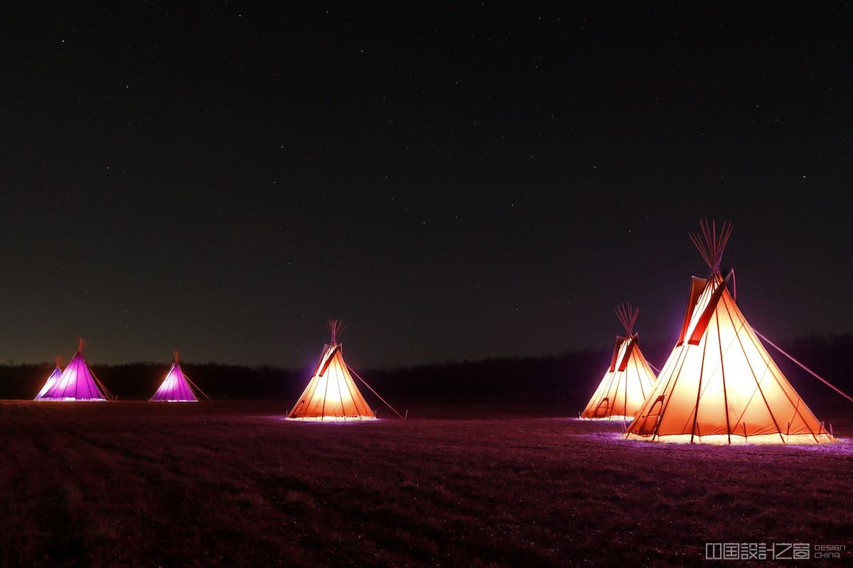 Illuminated Tipis on o<em></em>neida Indian Nation Land