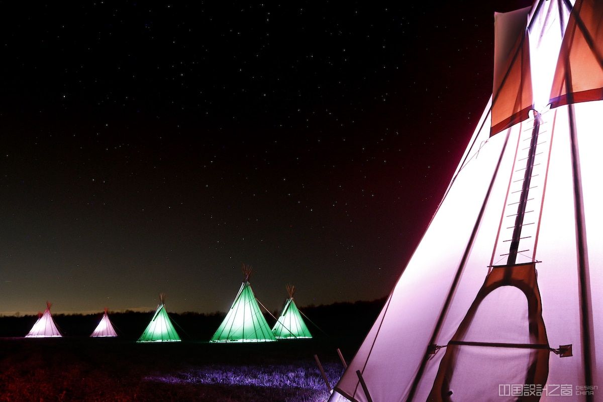 Illuminated Tipis on o<em></em>neida Indian Nation Land