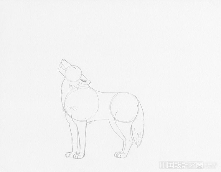 How to Draw a Wolf Howling at the Moon