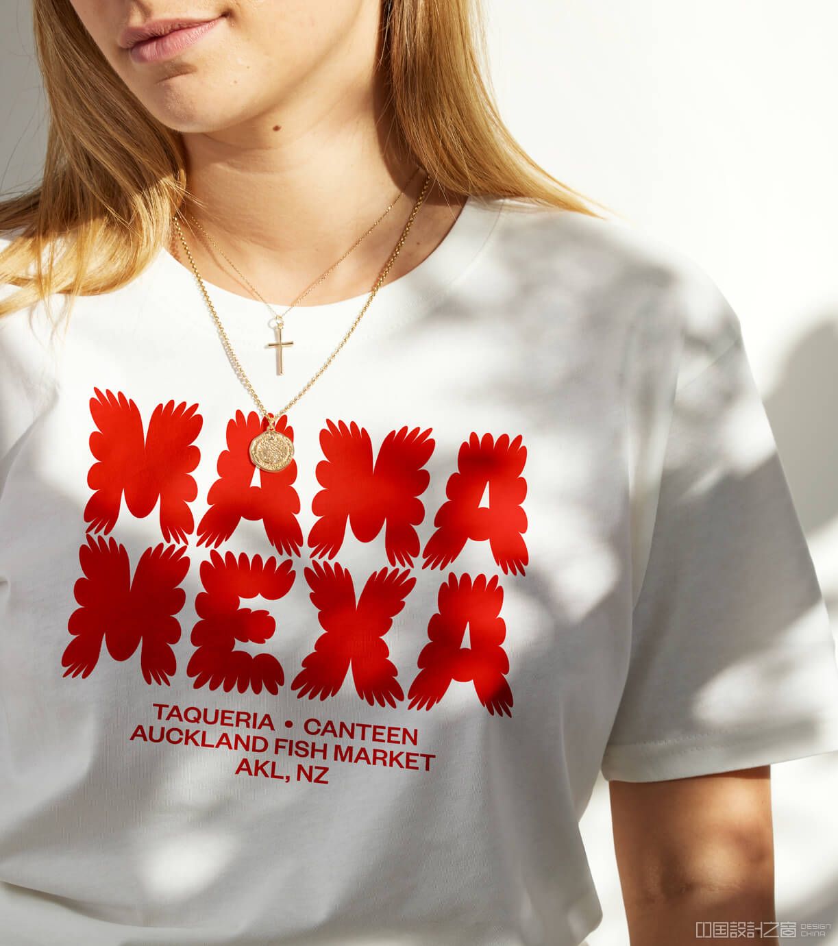 Logotype, custom typeface and branded t-shirt designed by Seachange for Mama Mexa, an Auckland-ba<em></em>sed taqueria