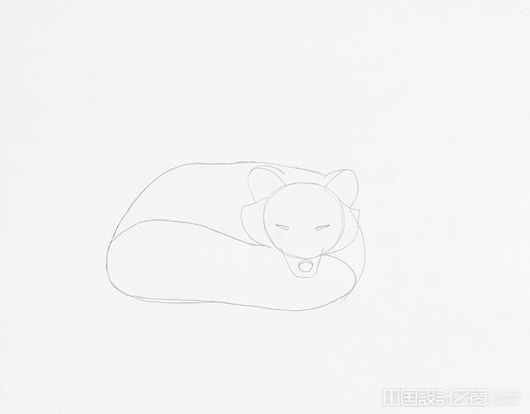 How to Draw a Sleeping Fox