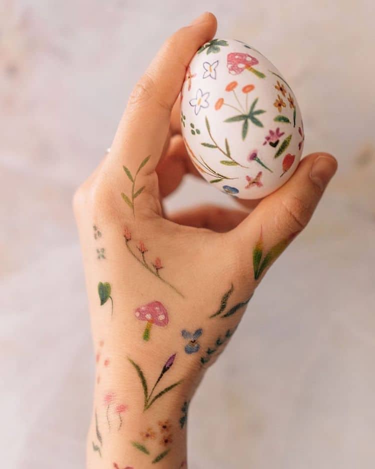 Temporary Tattoos on Easter Eggs