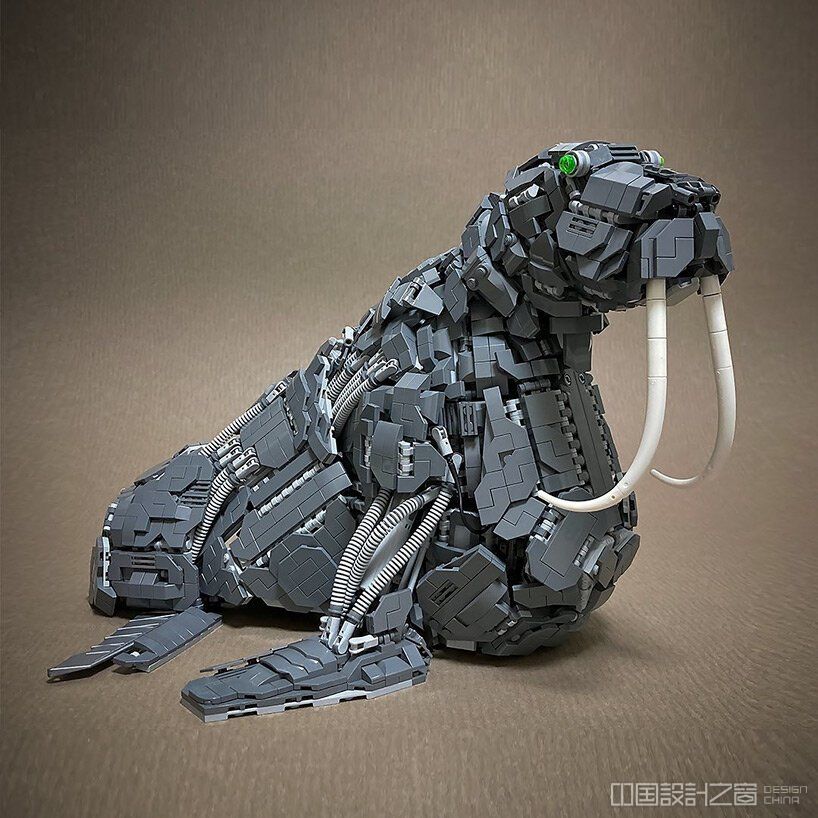 intricate LEGO sculptures by mitsuru nikaido reimagine animals as mecha-style robots