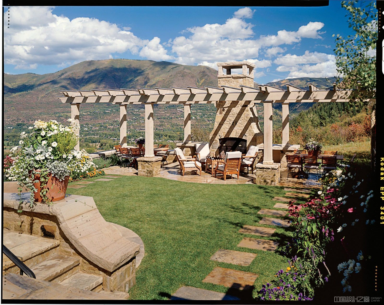 Image may co<em></em>ntain Patio Pergola Porch Yard Outdoors and Nature