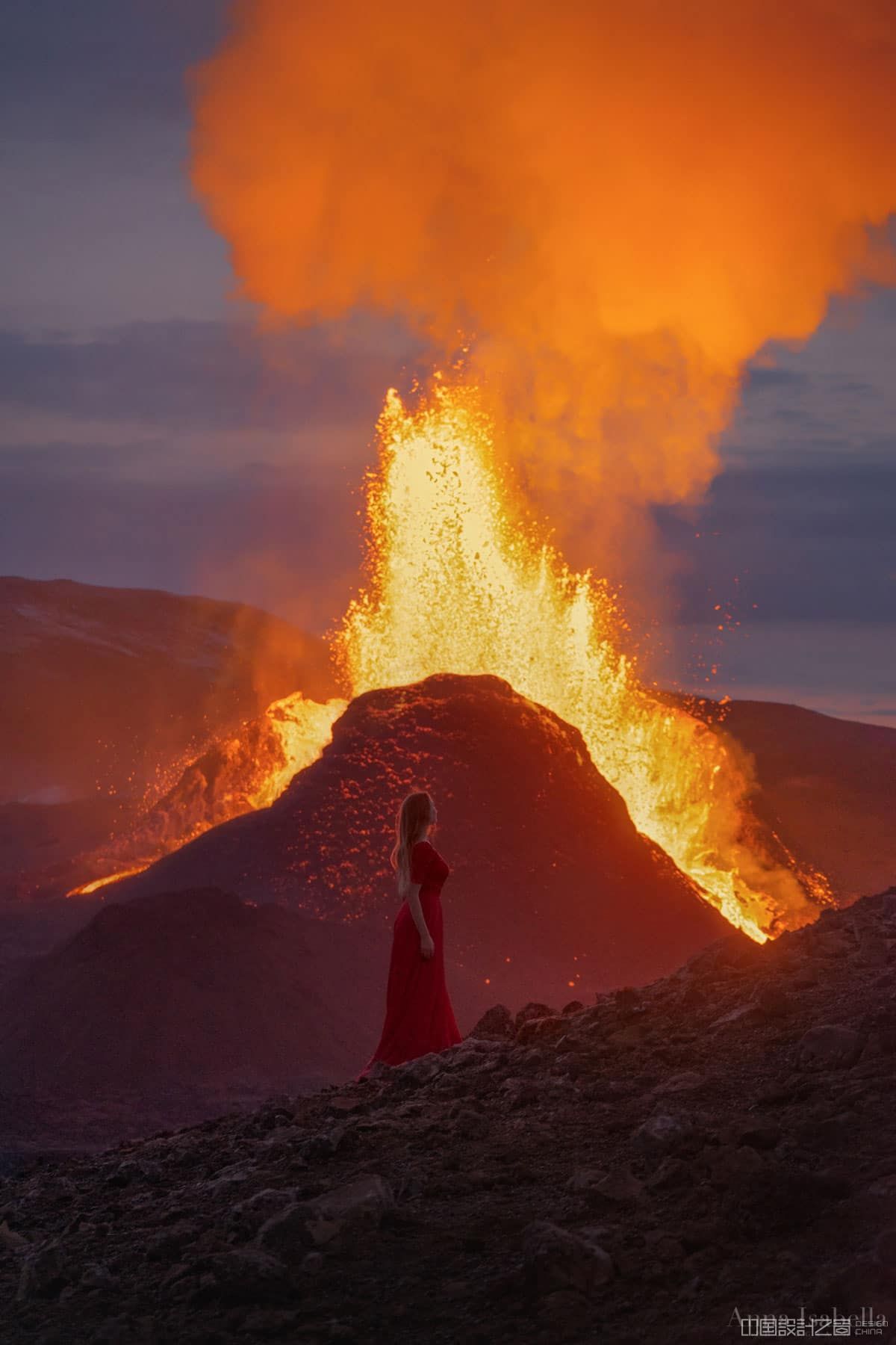 Self Portrait in Front of an Erupting Volcano