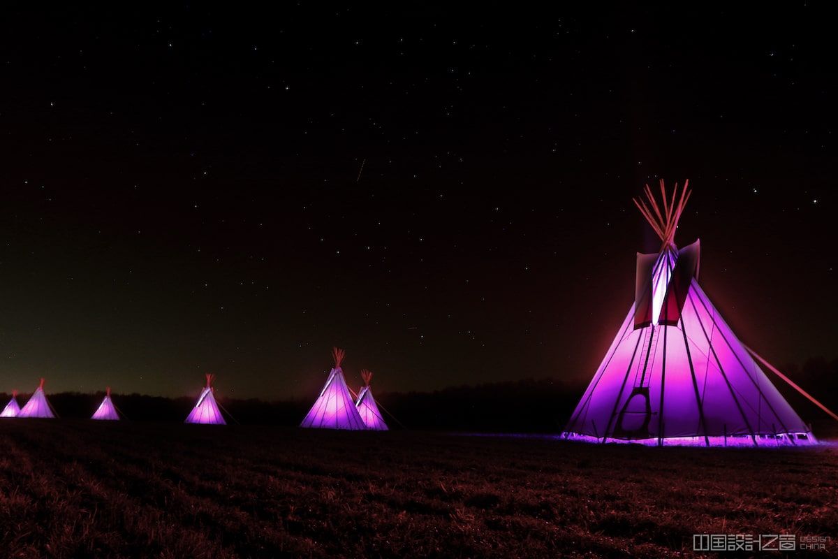 Illuminated Tipis on o<em></em>neida Indian Nation Land