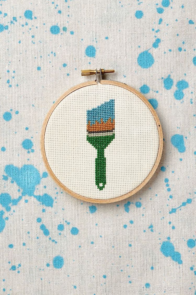 Paintbrush Cross Stitch Pattern