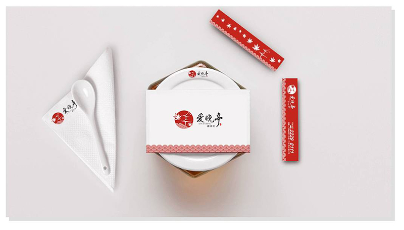 湘菜馆品牌标志LOGO在餐具上的应用效果